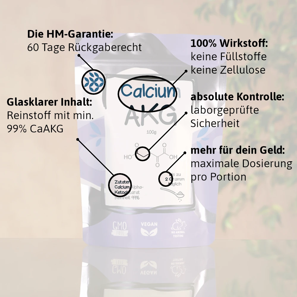 CaAKG Eigenschaften CaAKG Pulver und Kapseln mit hervorgehobenen Produkteigenschaften und Qualitätsmerkmalen.
